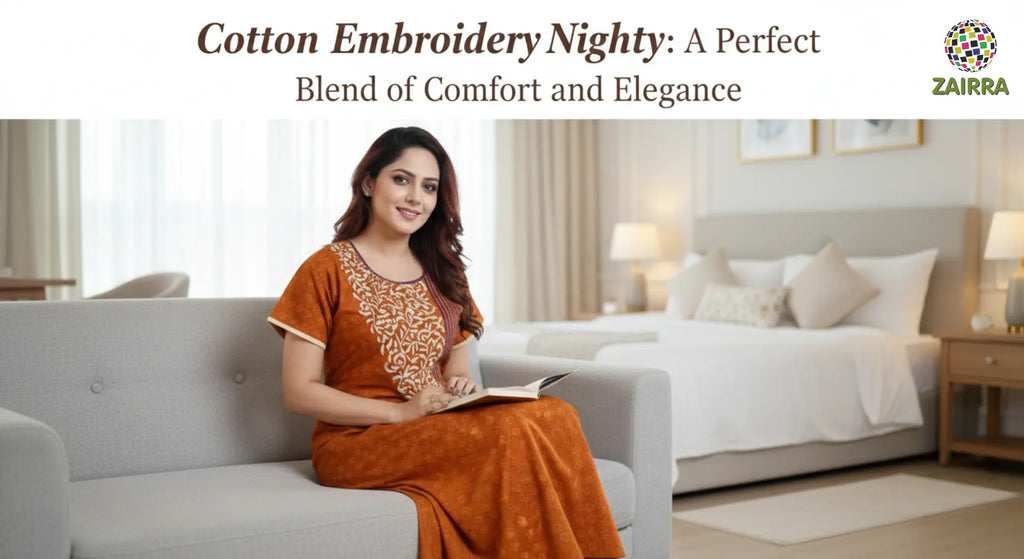 Cotton Embroidery Nighty: A Perfect Blend of Comfort and Elegance