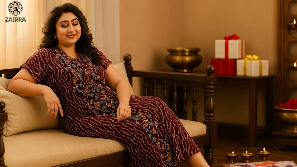 Printed Cotton Nightwear for Women – Perfect for Post-Festive Lounging