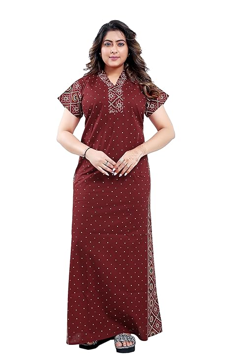 Women cotton nighty front view